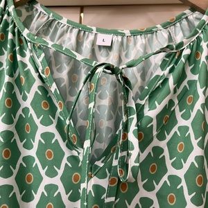 Green print maxi dress